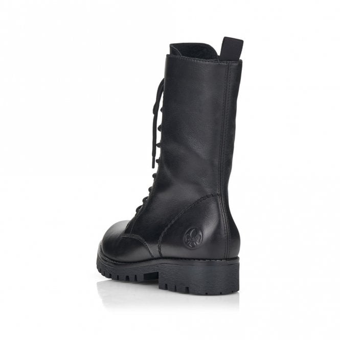 Rieker 78544-00 Womens Leather Mid-Calf Boots Black