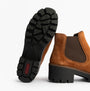 Rieker 79265-22 Womens Boots Brown sole detail view featuring rubber grip and suede upper.