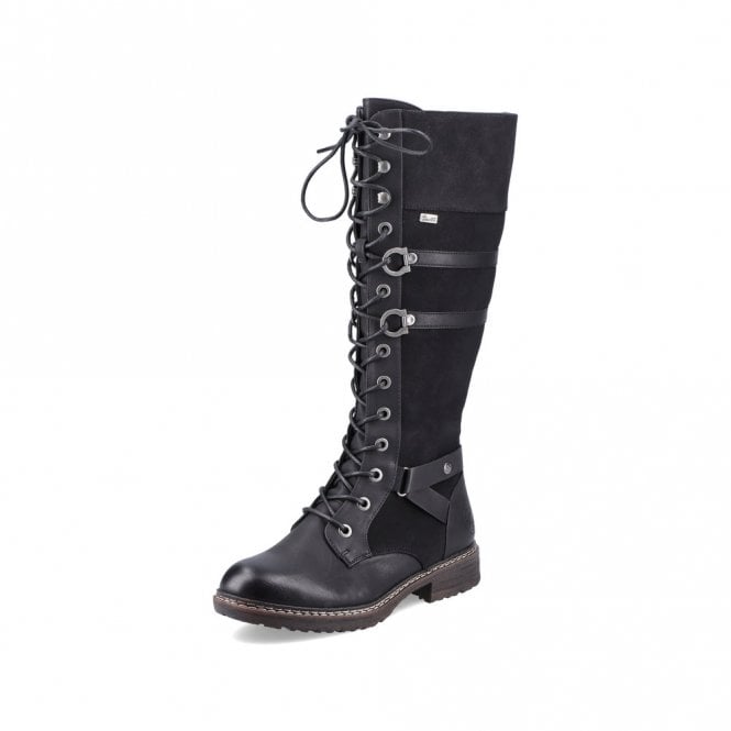Rieker 94732-00 Womens Knee High Boots Black