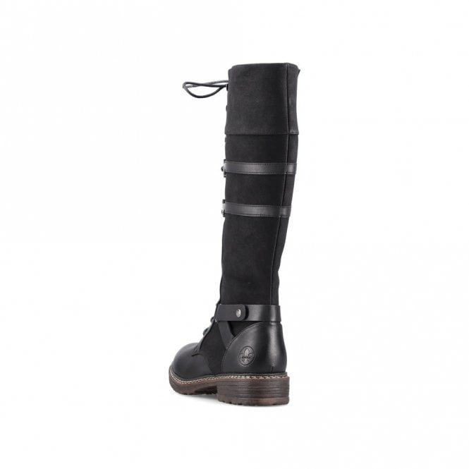 Rieker 94732-00 Womens Knee High Boots Black