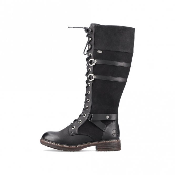 Rieker 94732-00 Womens Knee High Boots Black