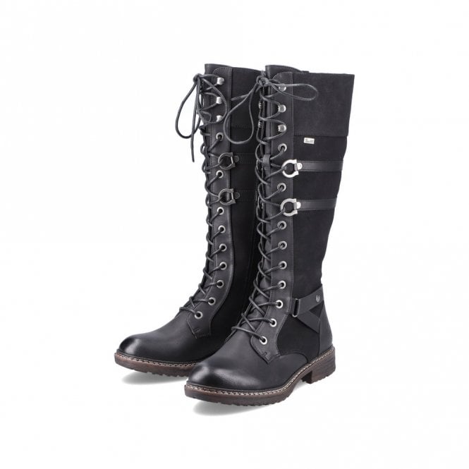Rieker 94732-00 Womens Knee High Boots Black