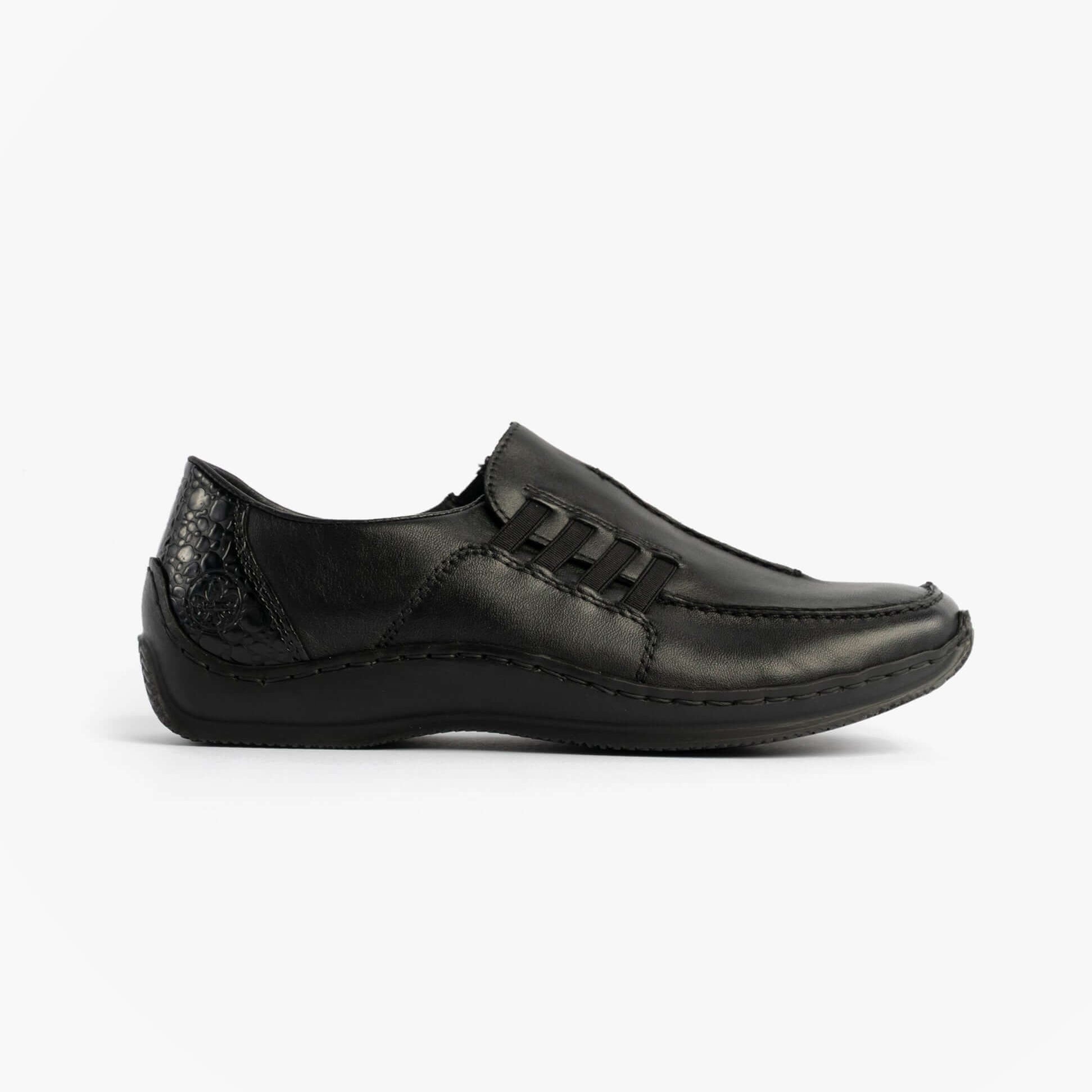 Rieker L1777-00 Celia Womens Slip-On Shoes Black