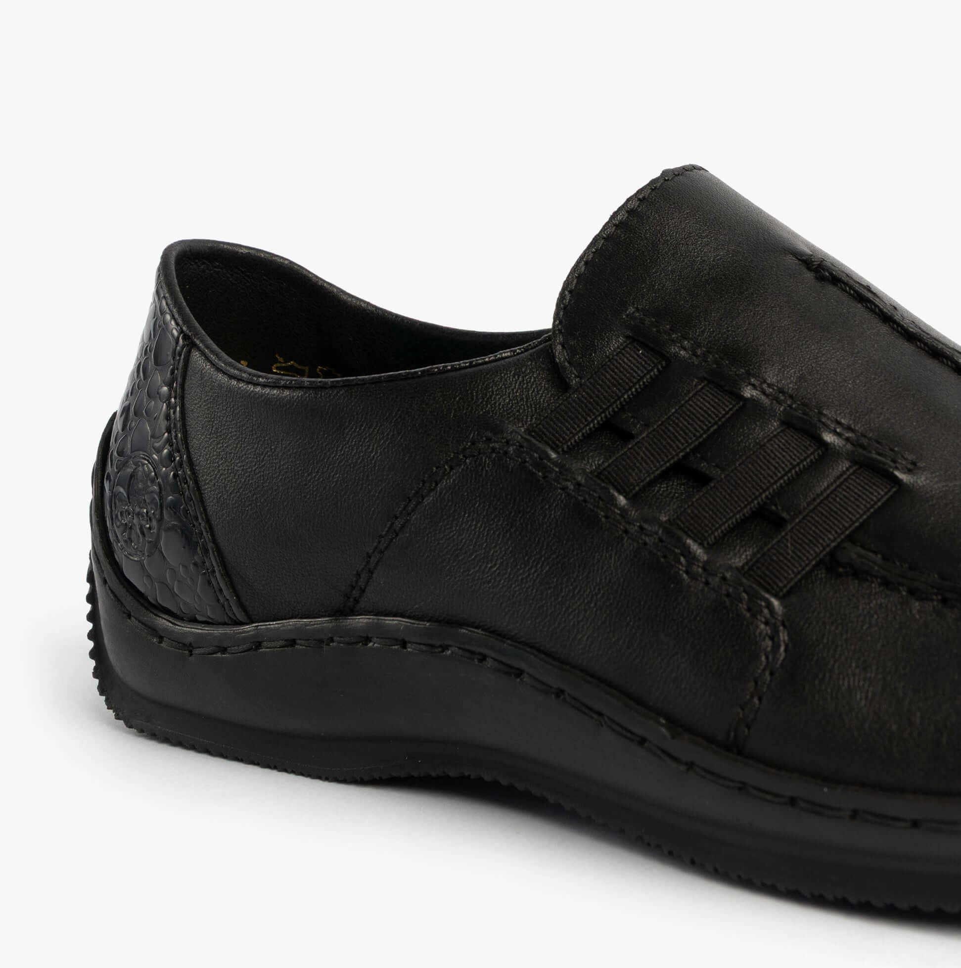 Rieker L1777-00 Celia Womens Slip-On Shoes Black | Shuperb