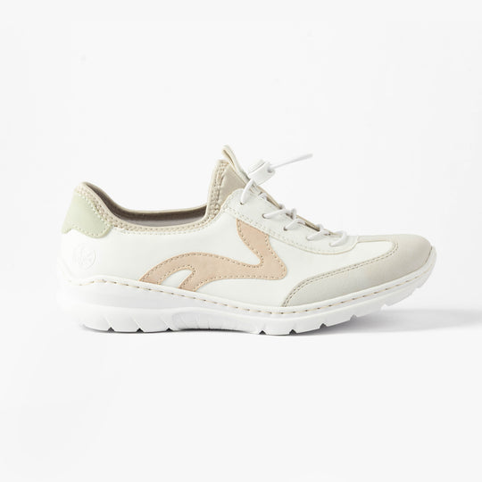 Rieker L32G9 Womens Slip-On Trainers White/Combi