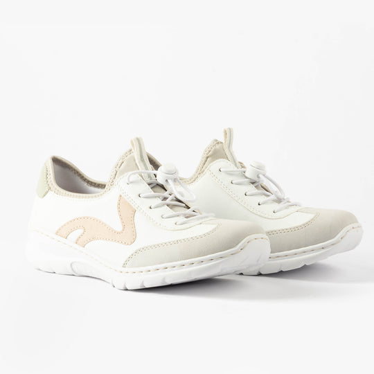 Rieker L32G9 Womens Slip-On Trainers White/Combi