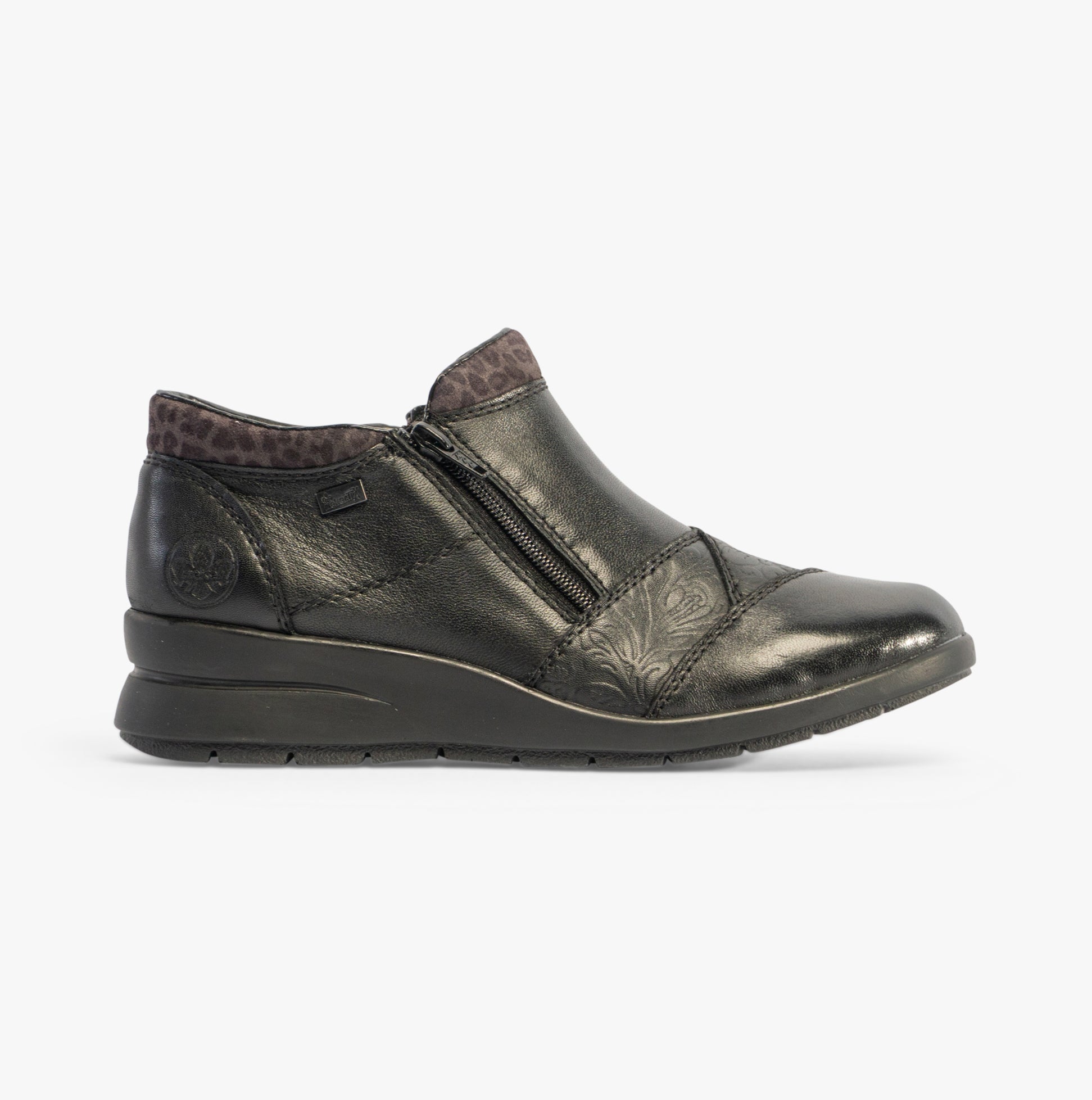 Rieker L4881-01 Womens Leather Boots Black