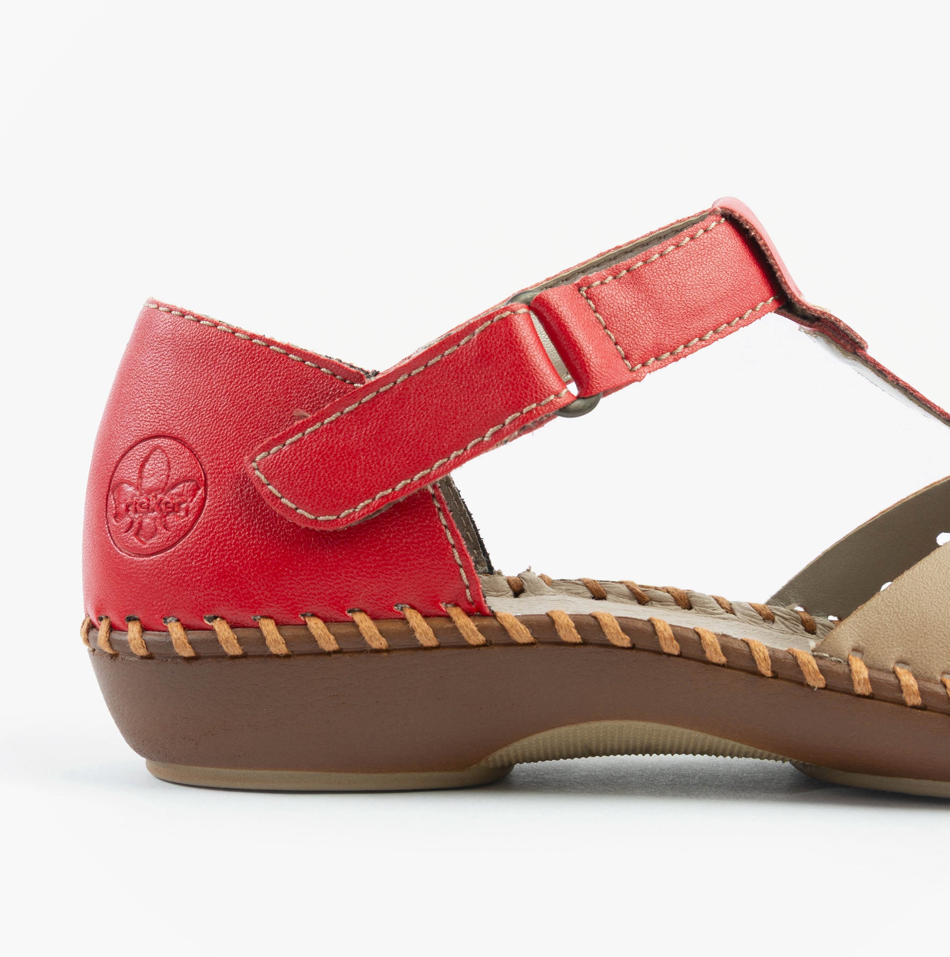 Rieker M1655-33 Womens Sandals Red Combination