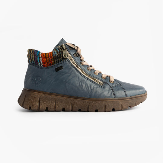 Rieker N1305 Womens Ankle Boots Blue