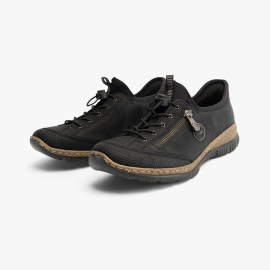 Rieker N3267 Womens Slip-On Shoes Black
