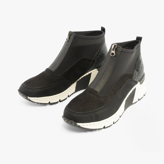 Rieker N6352 Womens Ankle Boots Black