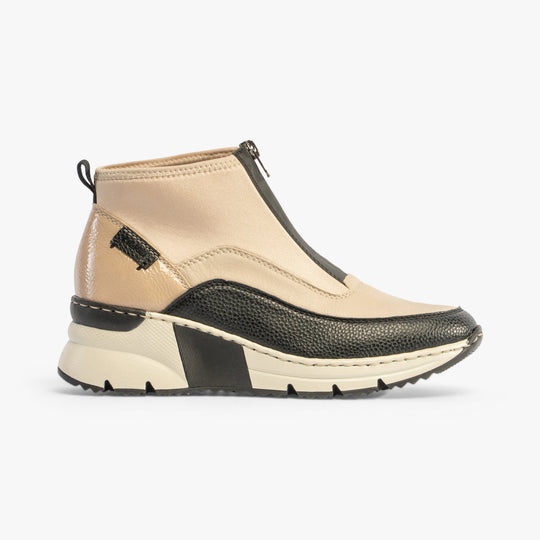 Rieker N6352 Womens Ankle Boots Beige