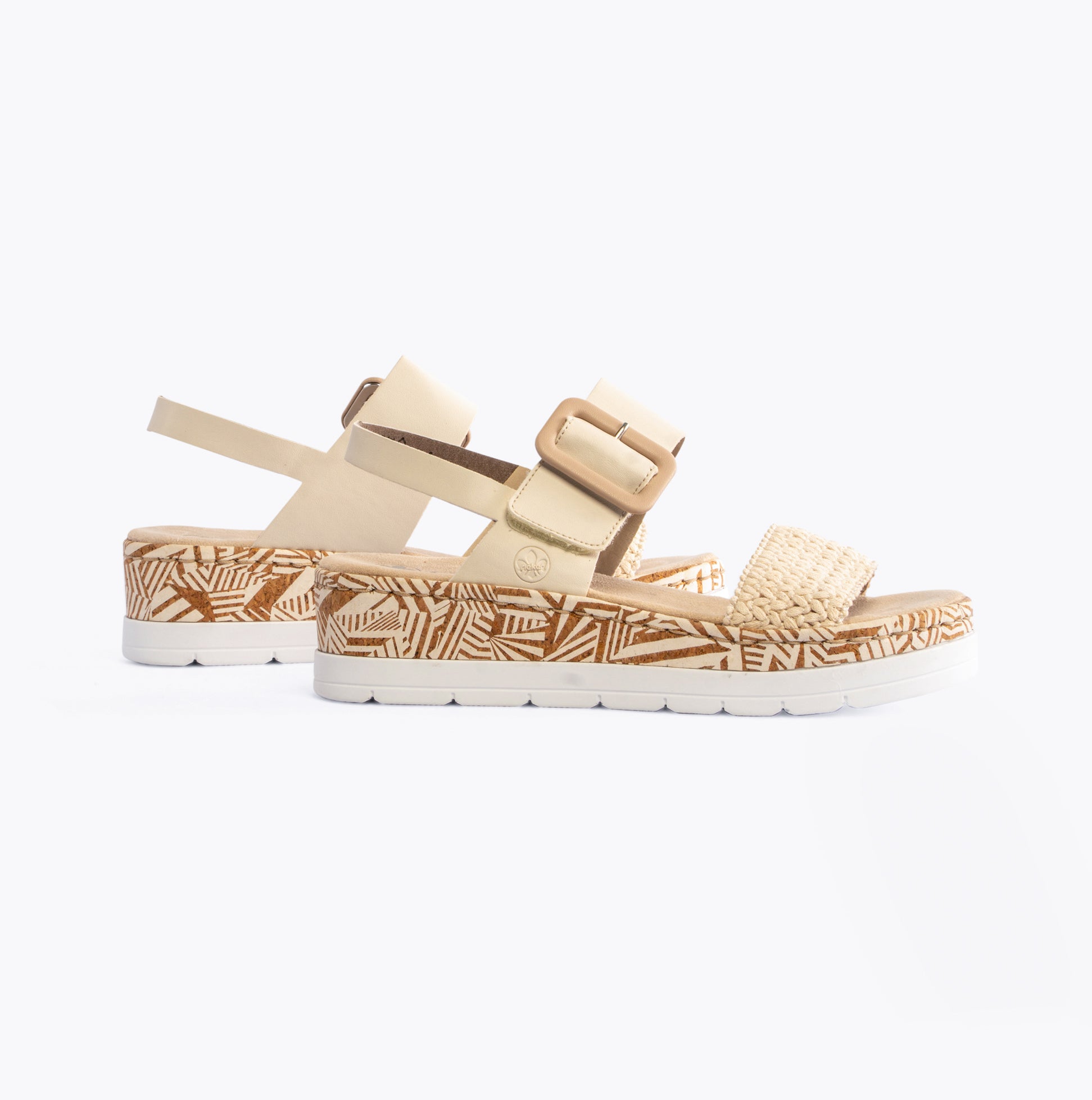 Rieker V3950-61 Womens Sandals Beige