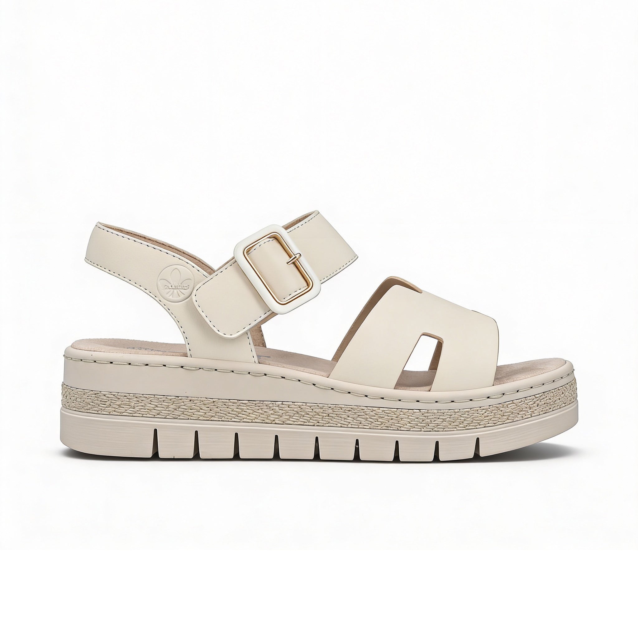 Rieker V4952 Womens Ankle Strap Sandals Beige