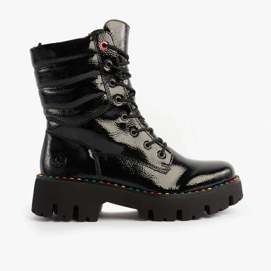 Rieker Y3330 Womens Combat Boots Black