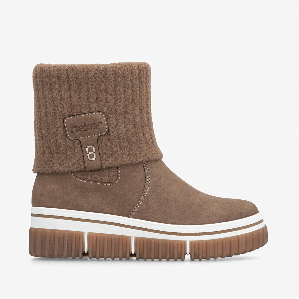Rieker Y6350 Womens Ankle Boots Brown Wood