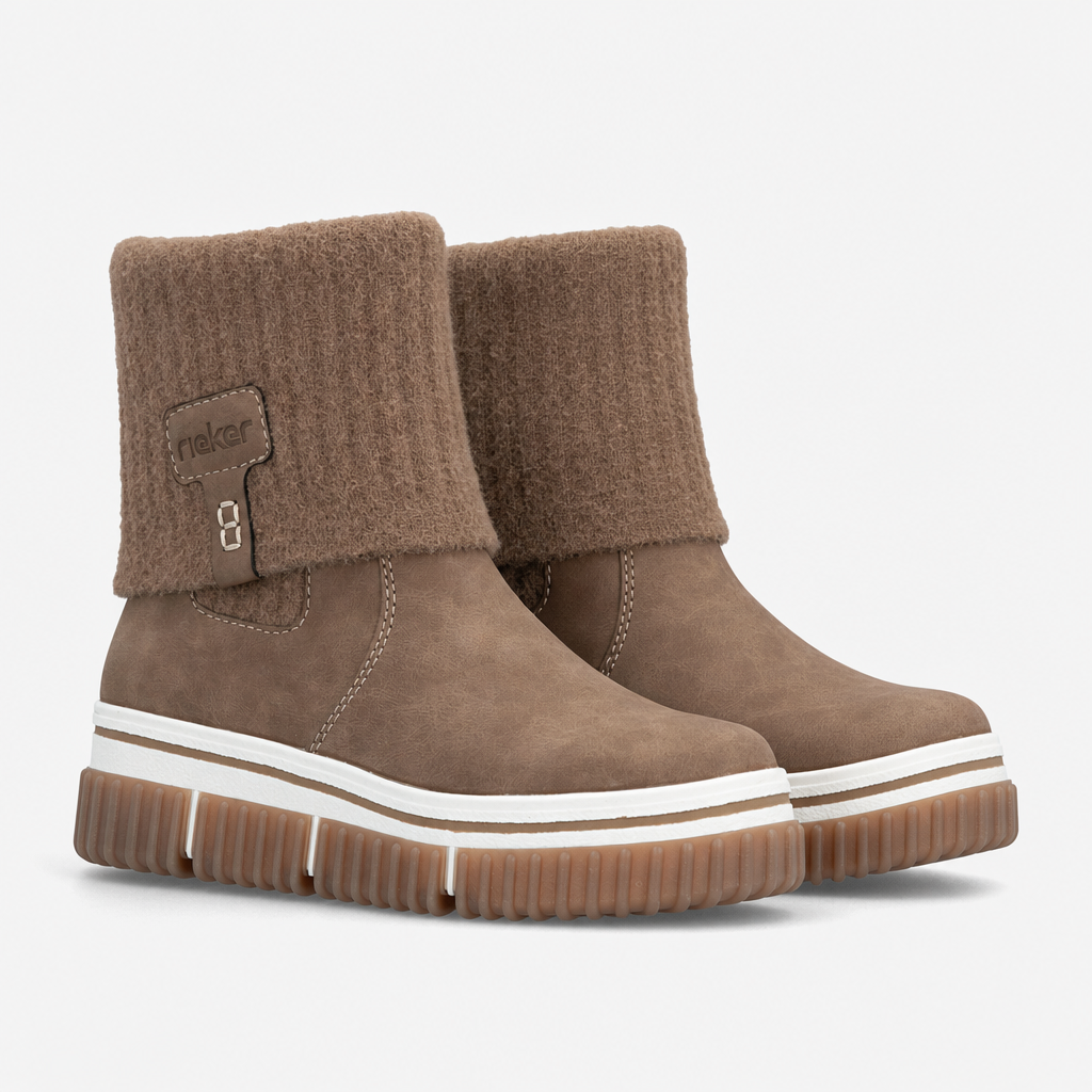 Rieker Y6350 Womens Ankle Boots Brown Wood