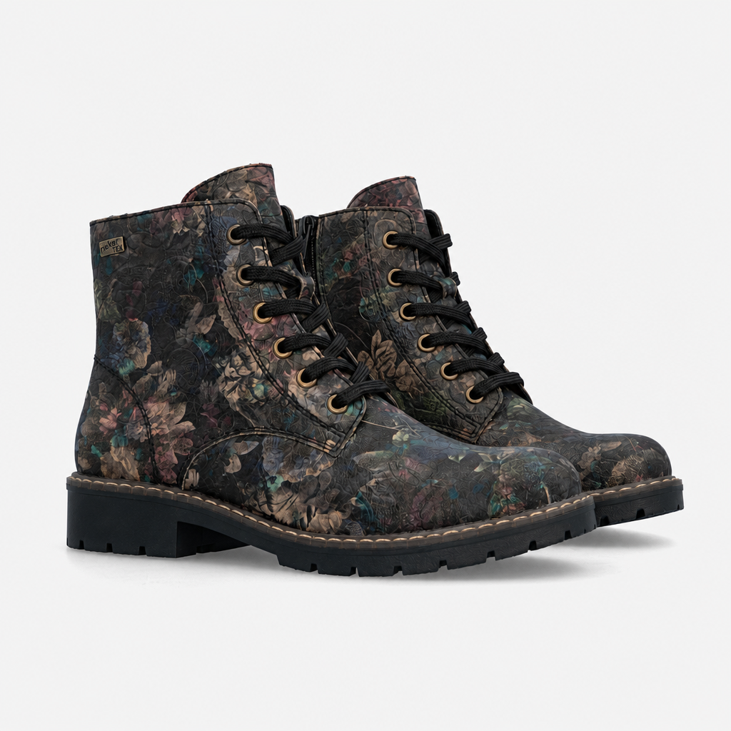 Rieker Y9103 Womens Ankle Boots Black/Pastel