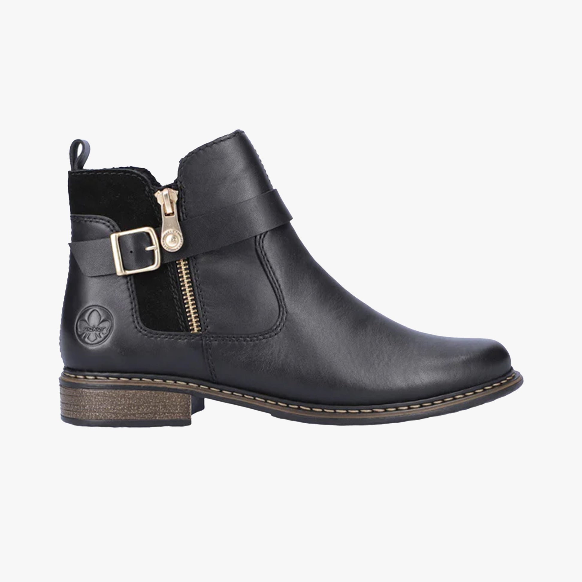 Rieker Z4959-00 Womens Leather Boots Black
