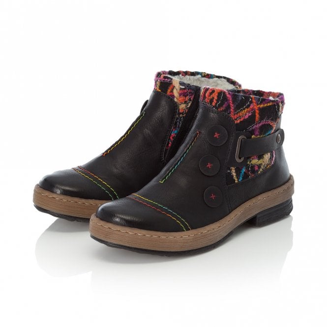 Rieker Z6759-00 Womens Ankle Boots Black/Combi