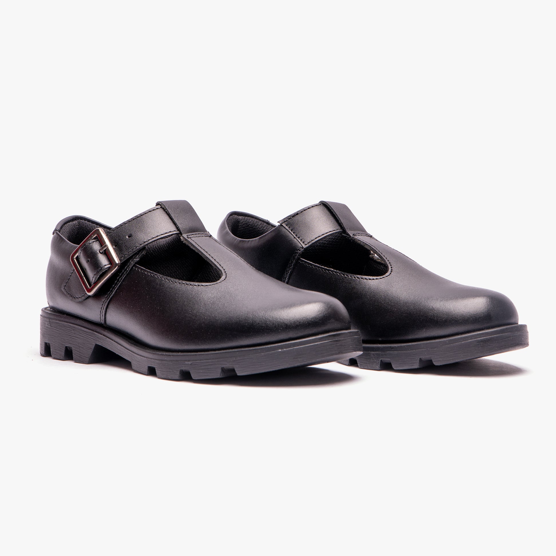 Roamers G705A Girls T-Bar Buckled School Shoes Black