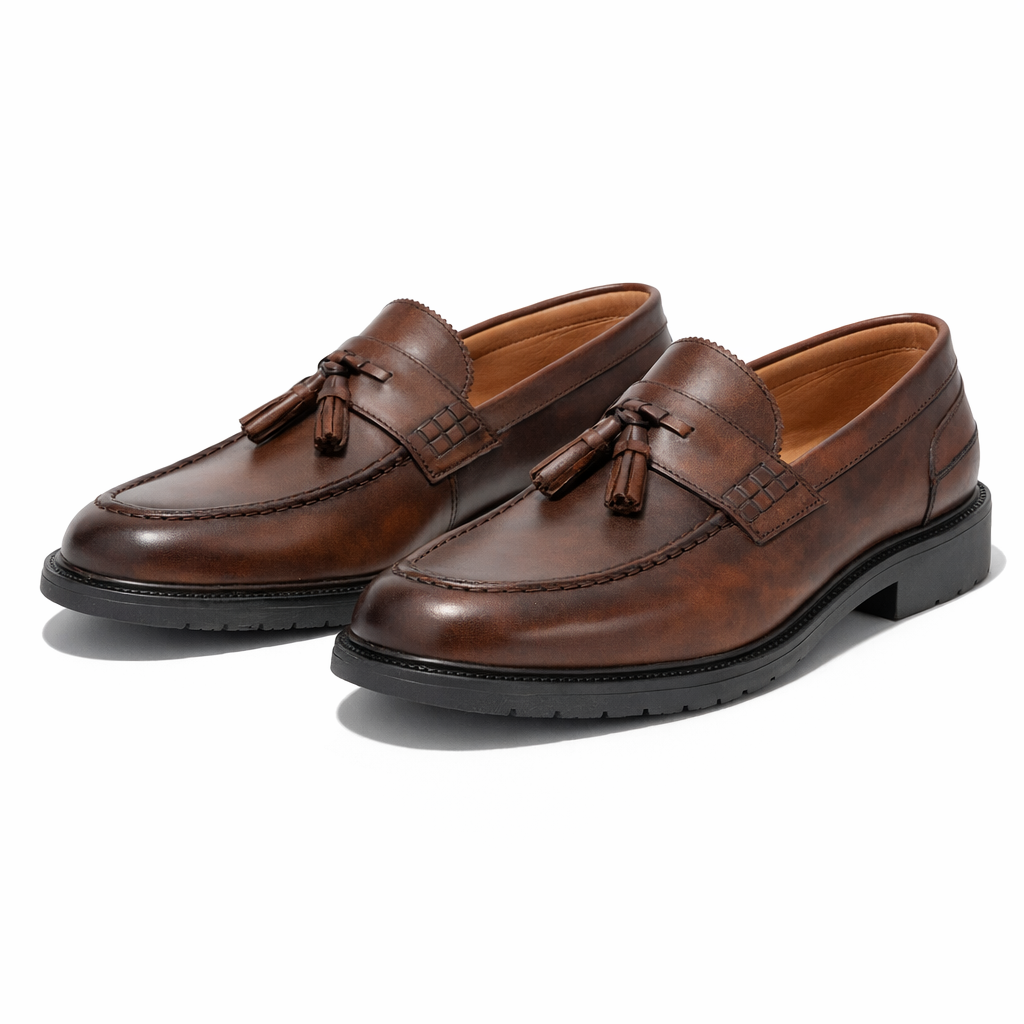 Roamers M059 Mens Loafer Shoes Mid Brown
