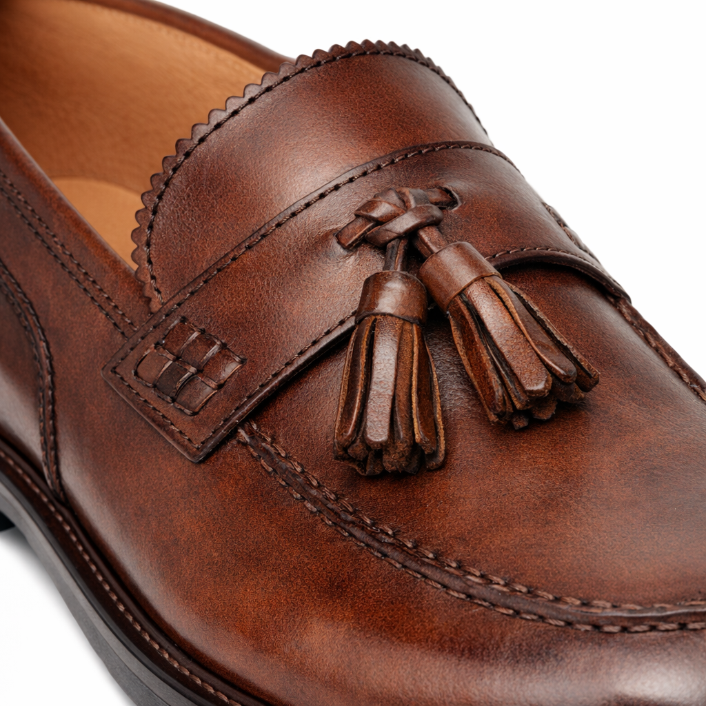 Roamers M059 Mens Loafer Shoes Mid Brown