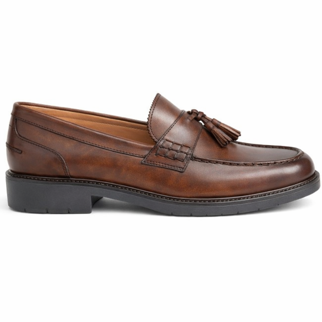 Roamers M059 Mens Loafer Shoes Mid Brown