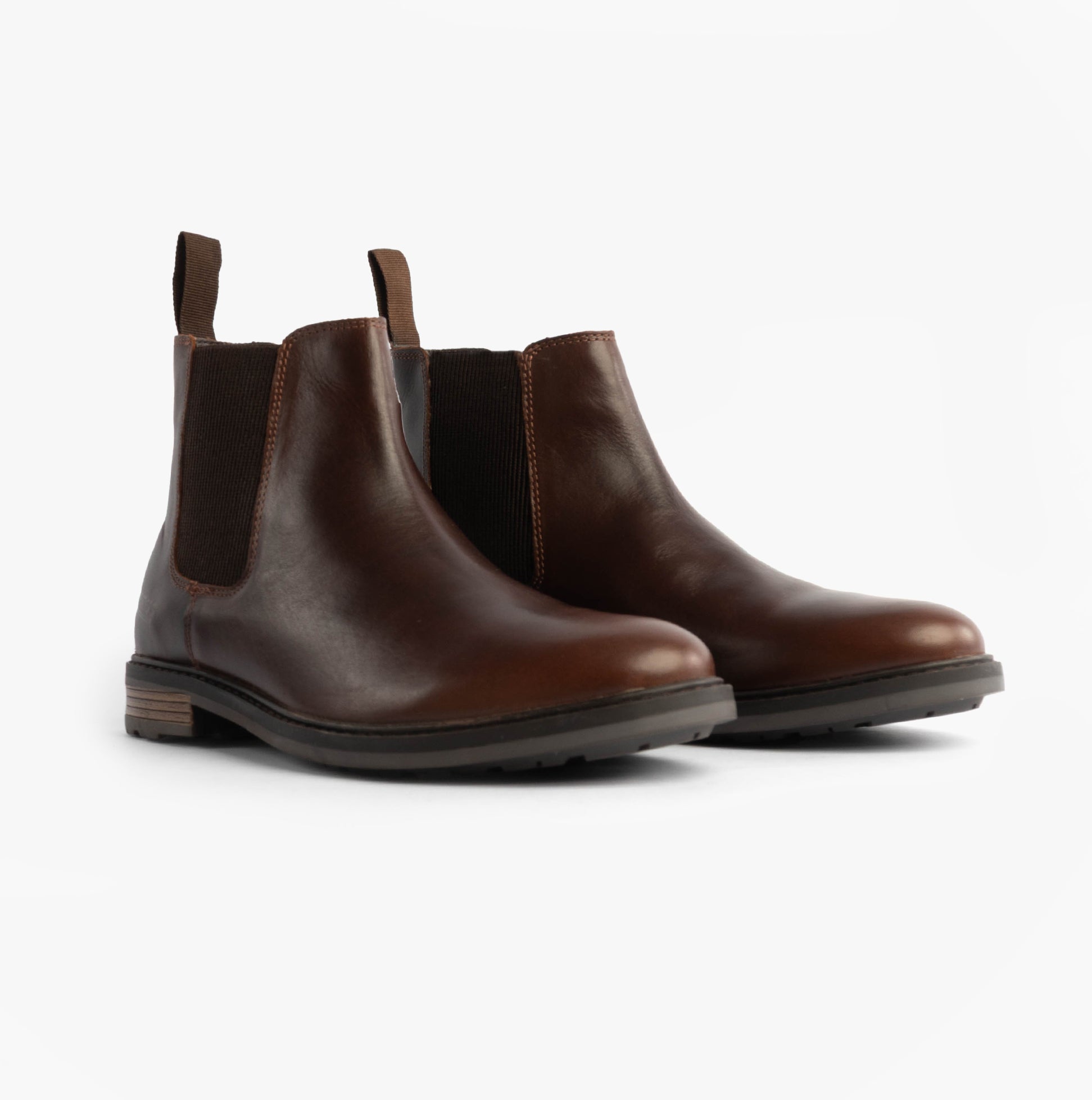 Roamers M189WB Mens Boots Brown side view showing leather upper and pull-on design.