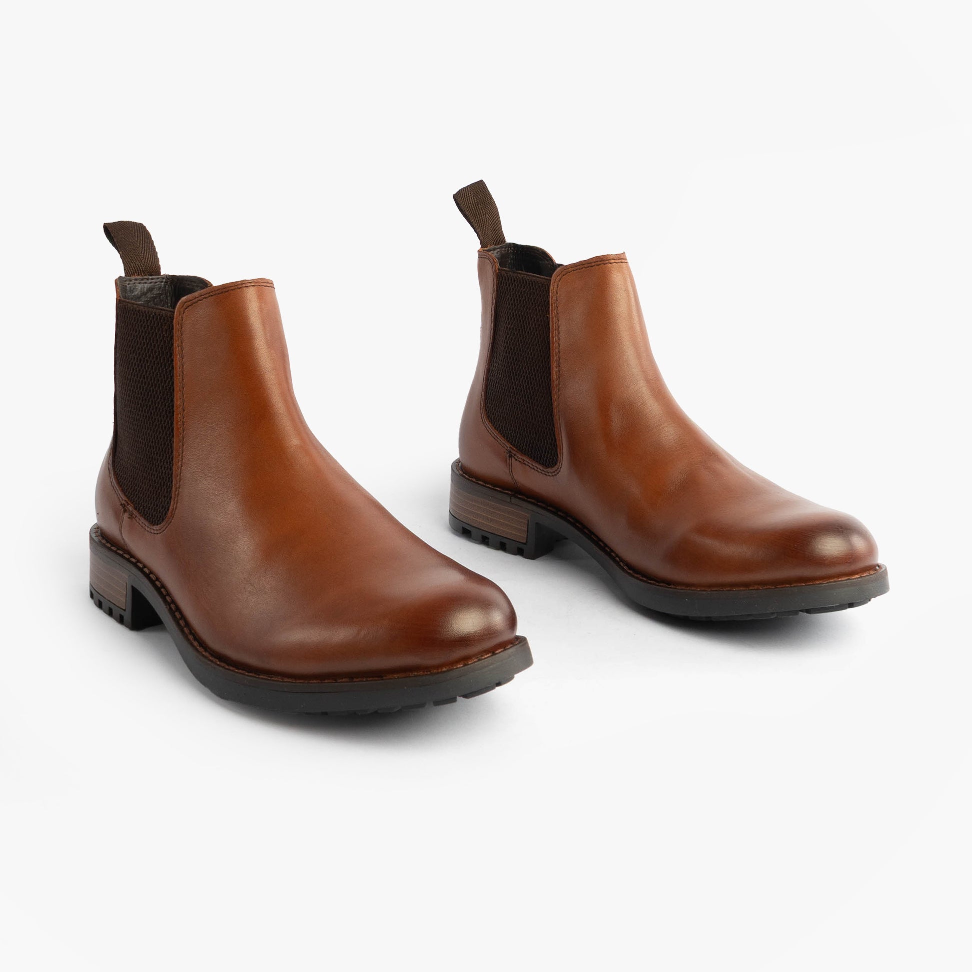 Roamers M267BT Mens Boots Elgin Tan side view showing leather upper and rubber sole.