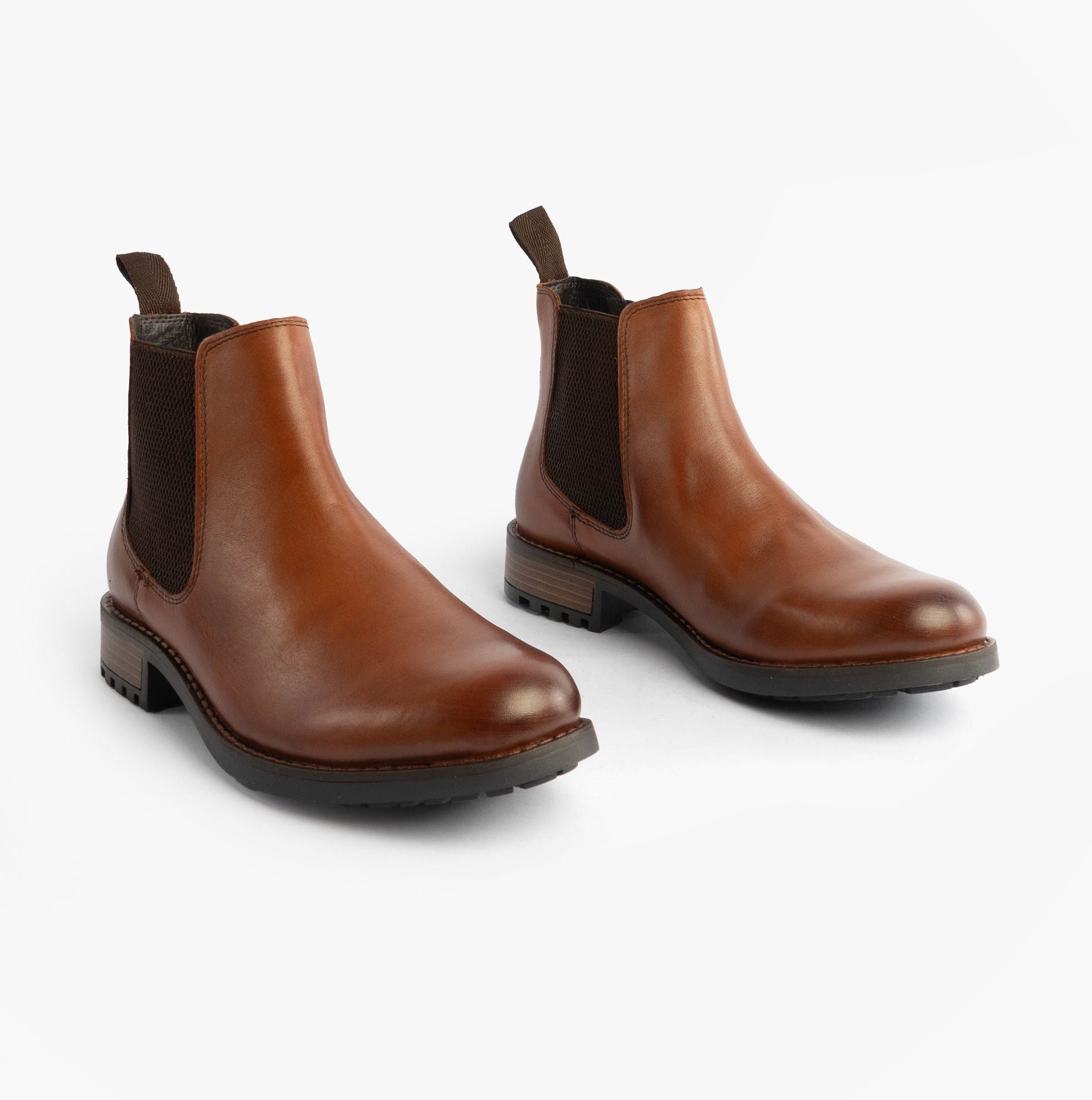 Roamers M267BT Mens Boots Elgin Tan side view showing leather upper and rubber sole.