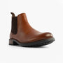 Roamers M267BT Mens Boots Elgin Tan side view showcasing leather upper and elastic panel.