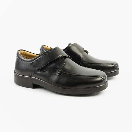 Roamers TEDDY Mens Touch Fasten Apron Shoes Black