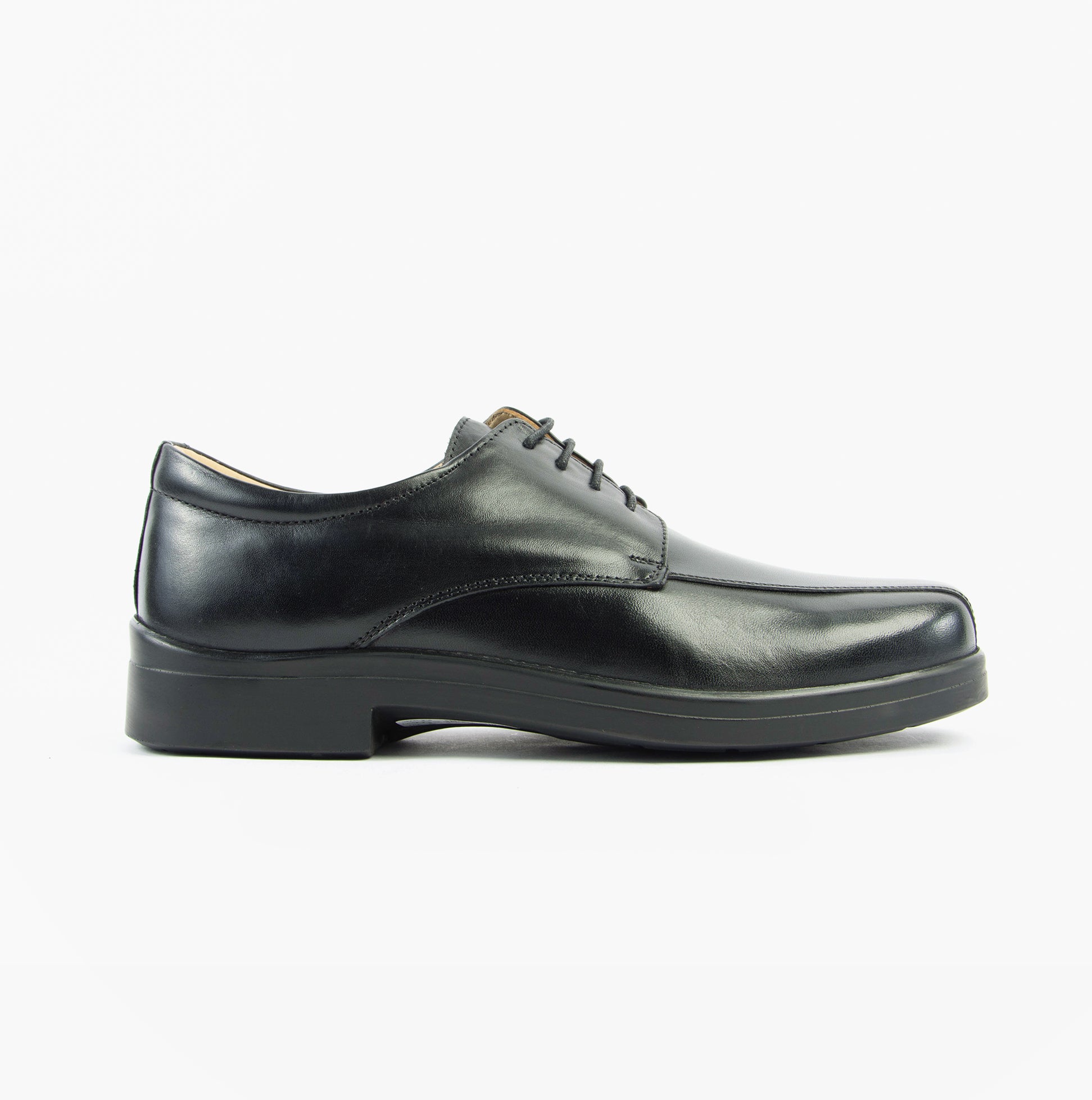 Roamers MILTON Mens Leather Tramline Gibson Shoes Black