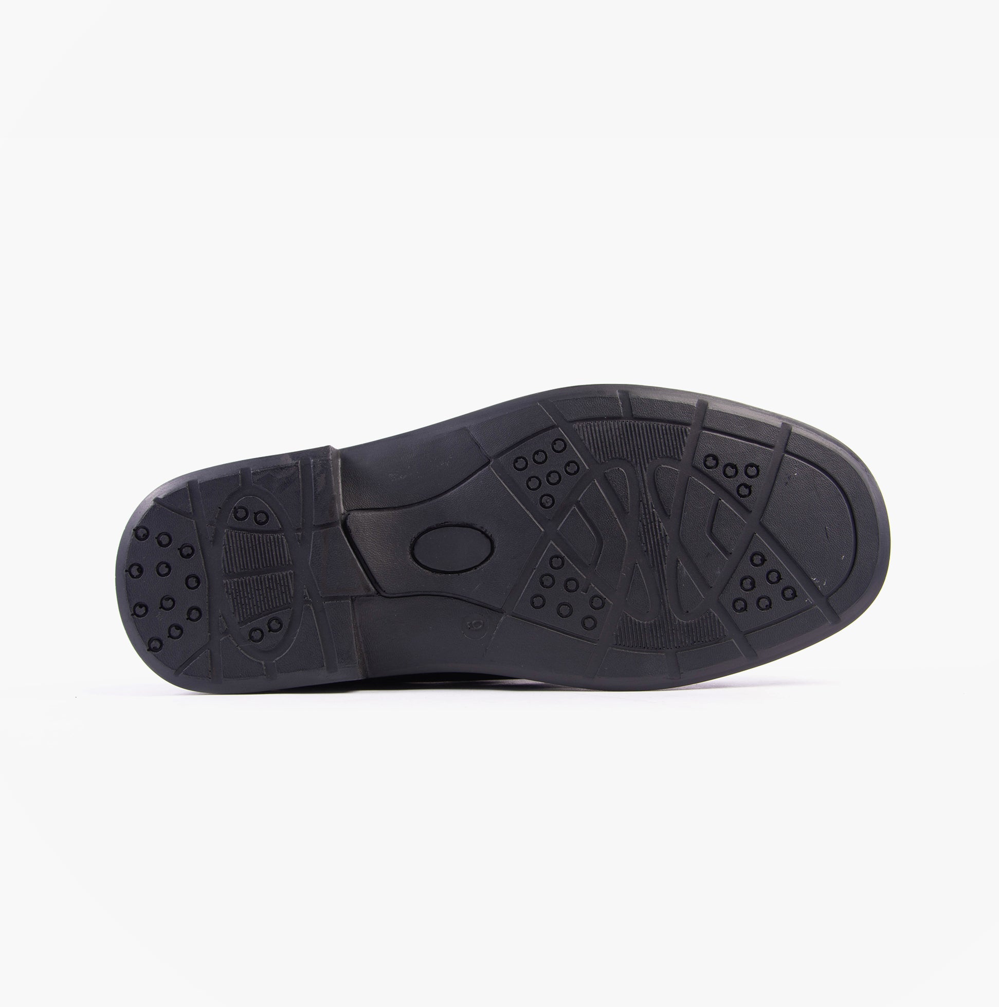 Roamers MILTON Mens Leather Tramline Gibson Shoes Black