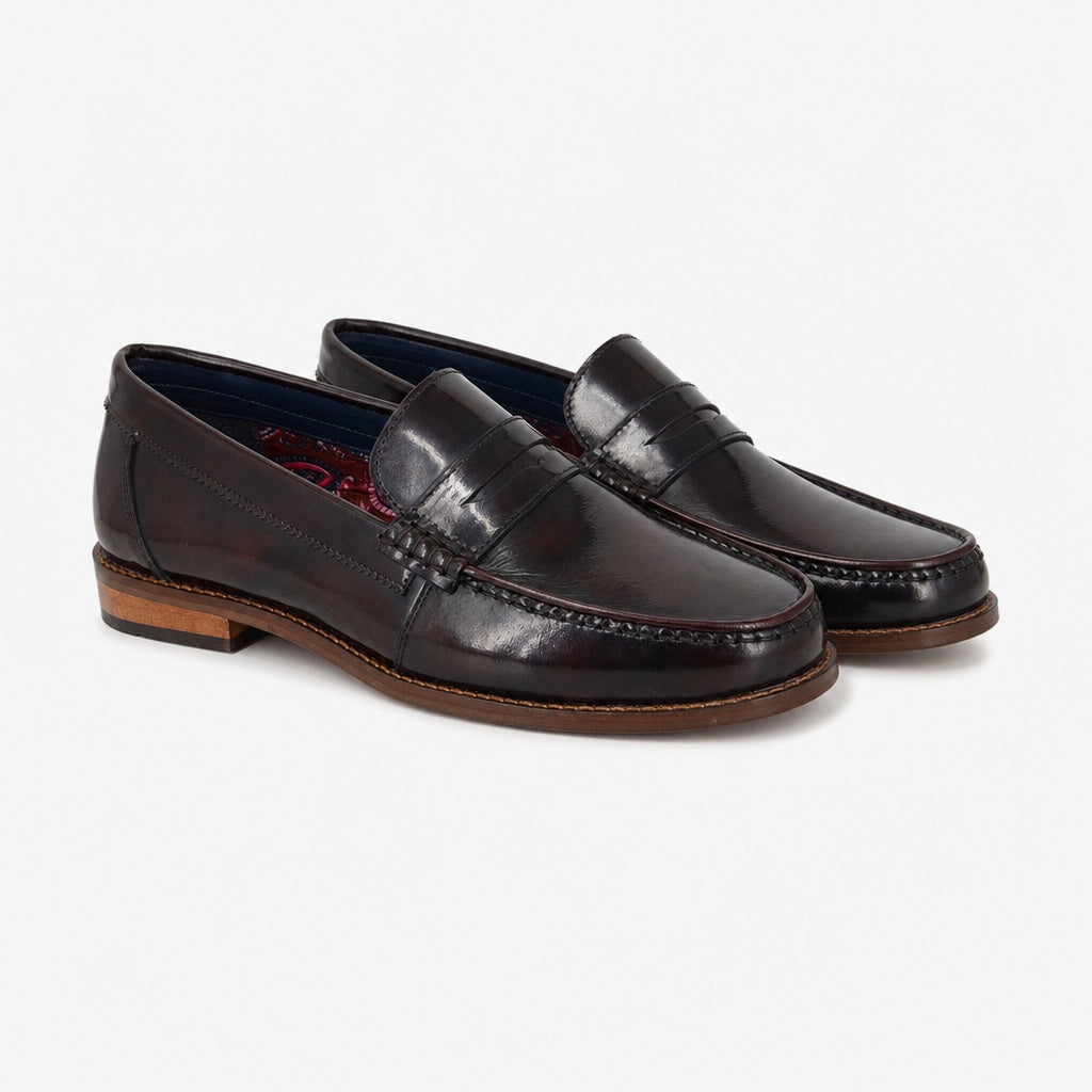 Roamers M550BD Mens Loafers Burgundy