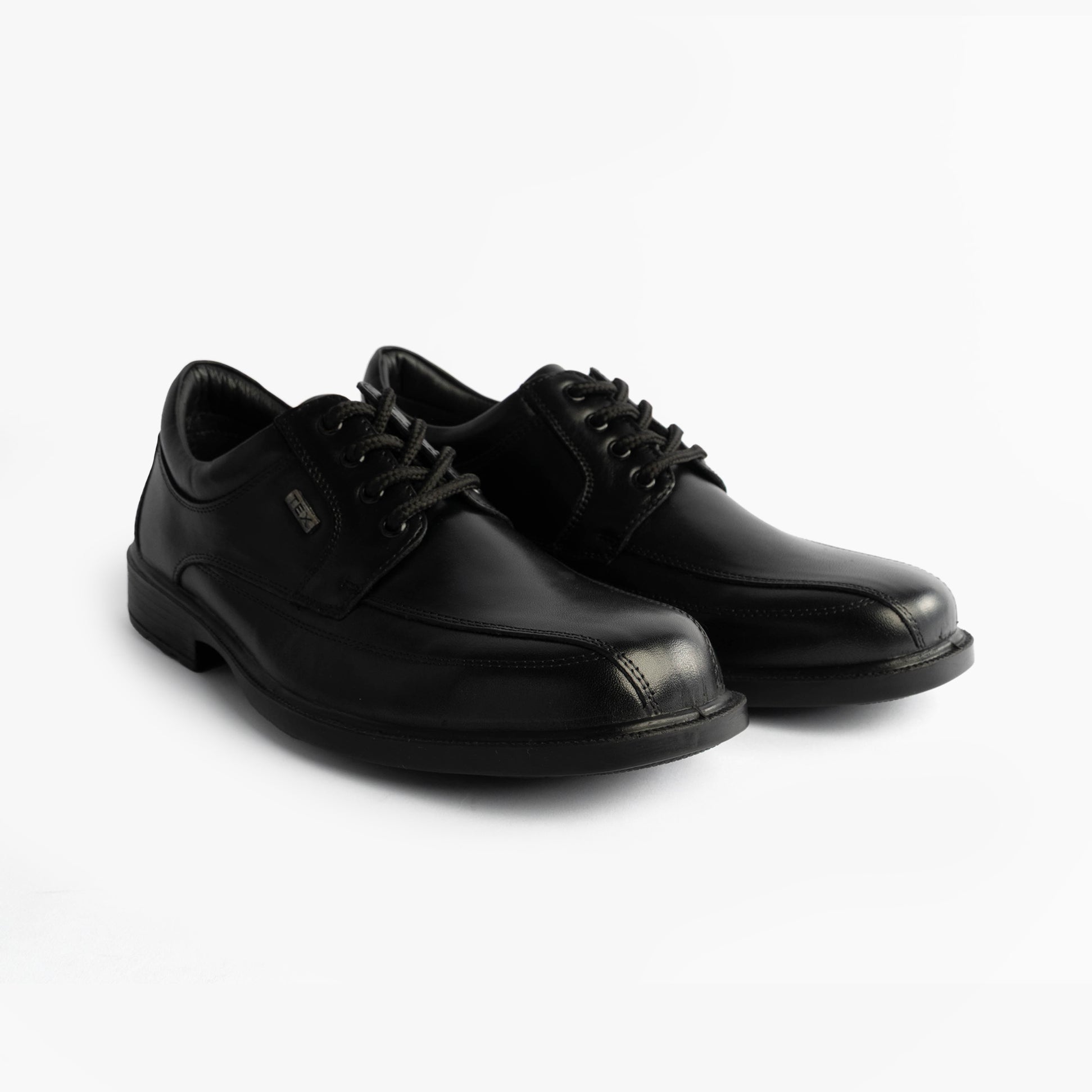 Roamers M601A Mens Shoes Black, side view, casual leather lace-up shoes, lightweight comfort design.