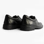 Roamers M601A Mens Shoes Black, back view, casual leather shoes with round toe and lace-up closure.