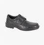 Roamers M606A Mens Shoes Black side view, casual leather shoes with touch fastening, round toe.