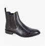 Roamers M684A Mens Boots Black side view showing leather upper and elasticated side panel