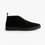 Roamers REVOLVER Mens Boots Black side view showcasing suede leather, lace-up closure, and low heel design.