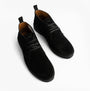 Roamers REVOLVER Mens Boots Black top view with round toe, lace-up design, made of suede leather.