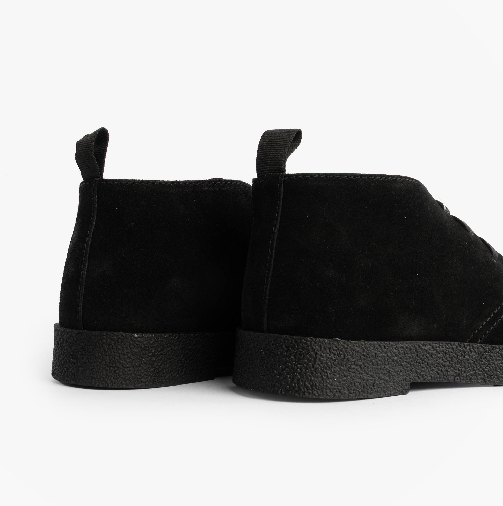 Roamers REVOLVER Mens Boots Black rear view showing suede leather and TPR sole, perfect for comfort and style.