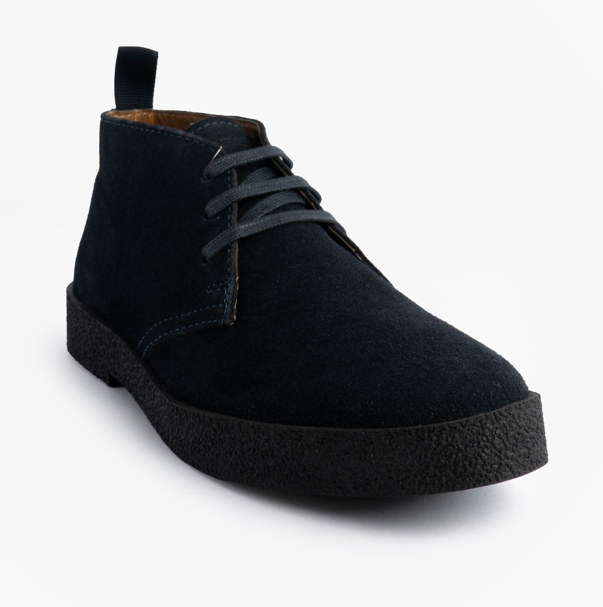 Roamers REVOLVER Mens Boots Navy side view featuring suede leather upper and lace-up closure.
