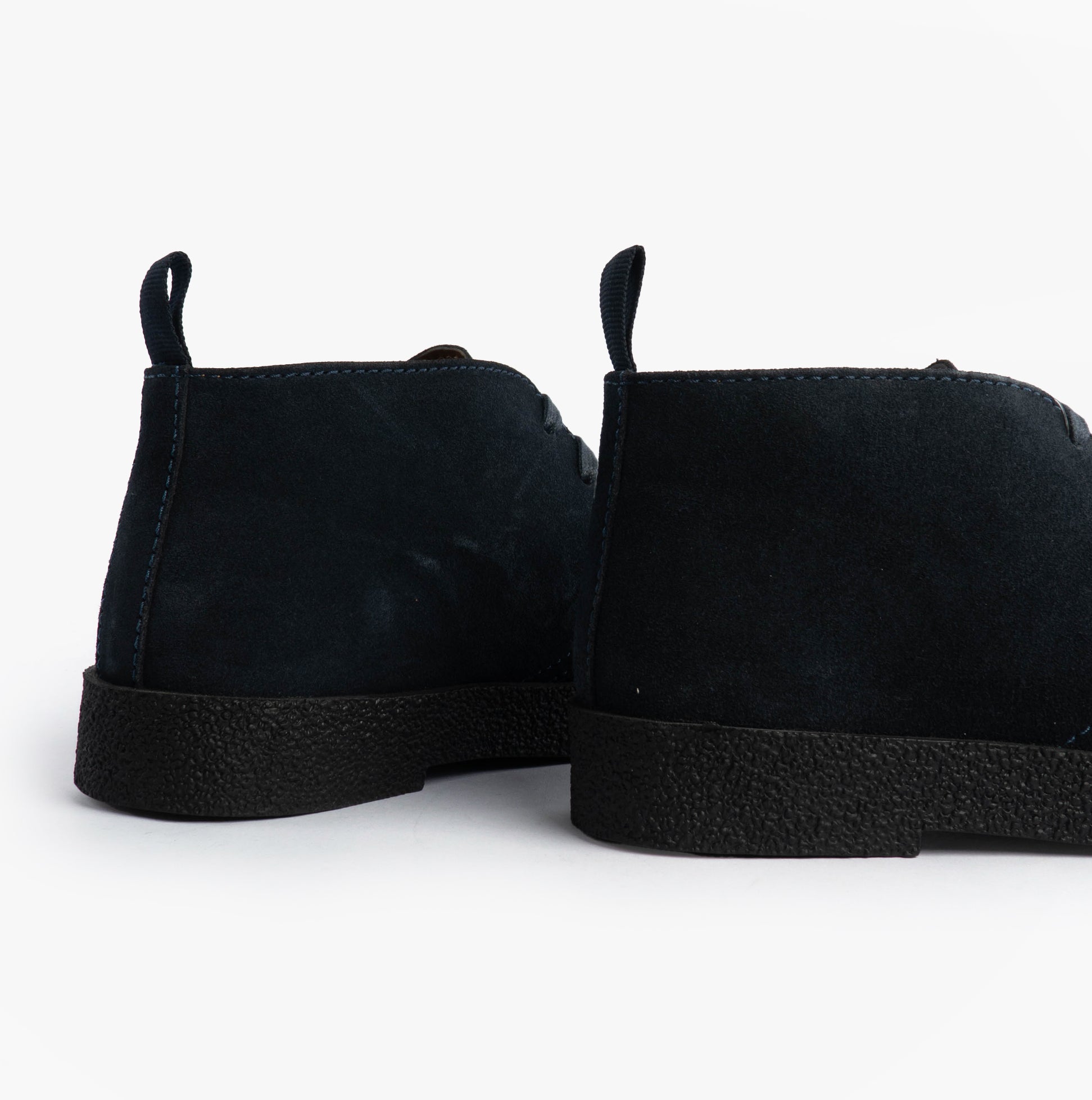 Roamers REVOLVER Mens Boots Navy rear view showing suede leather upper and rubber sole