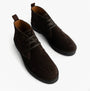 Roamers REVOLVER Mens Boots Chocolate Brown top view showcasing suede leather and lace-up design.