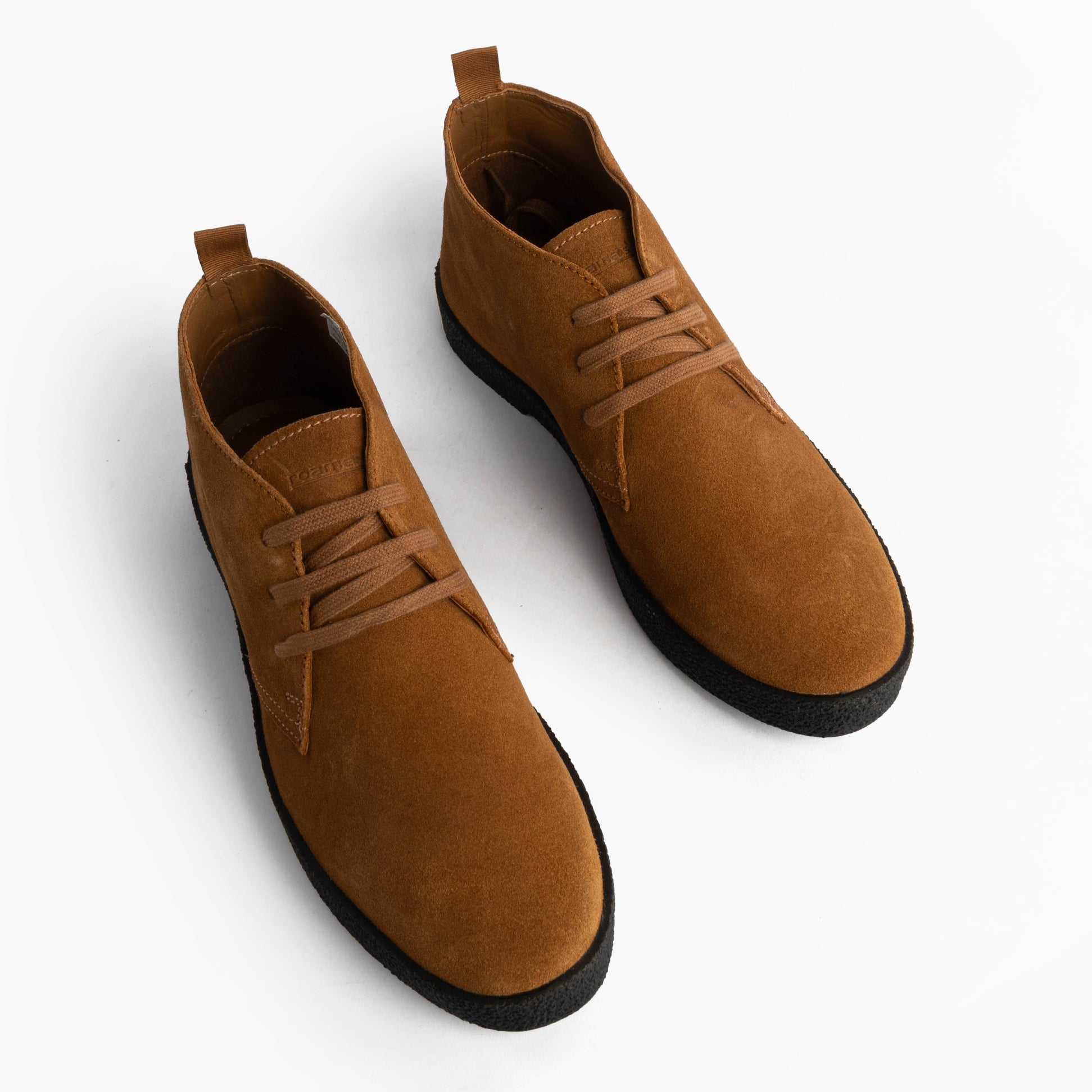 Roamers REVOLVER Mens Boots Tan top view showing suede leather upper and lace-up design.