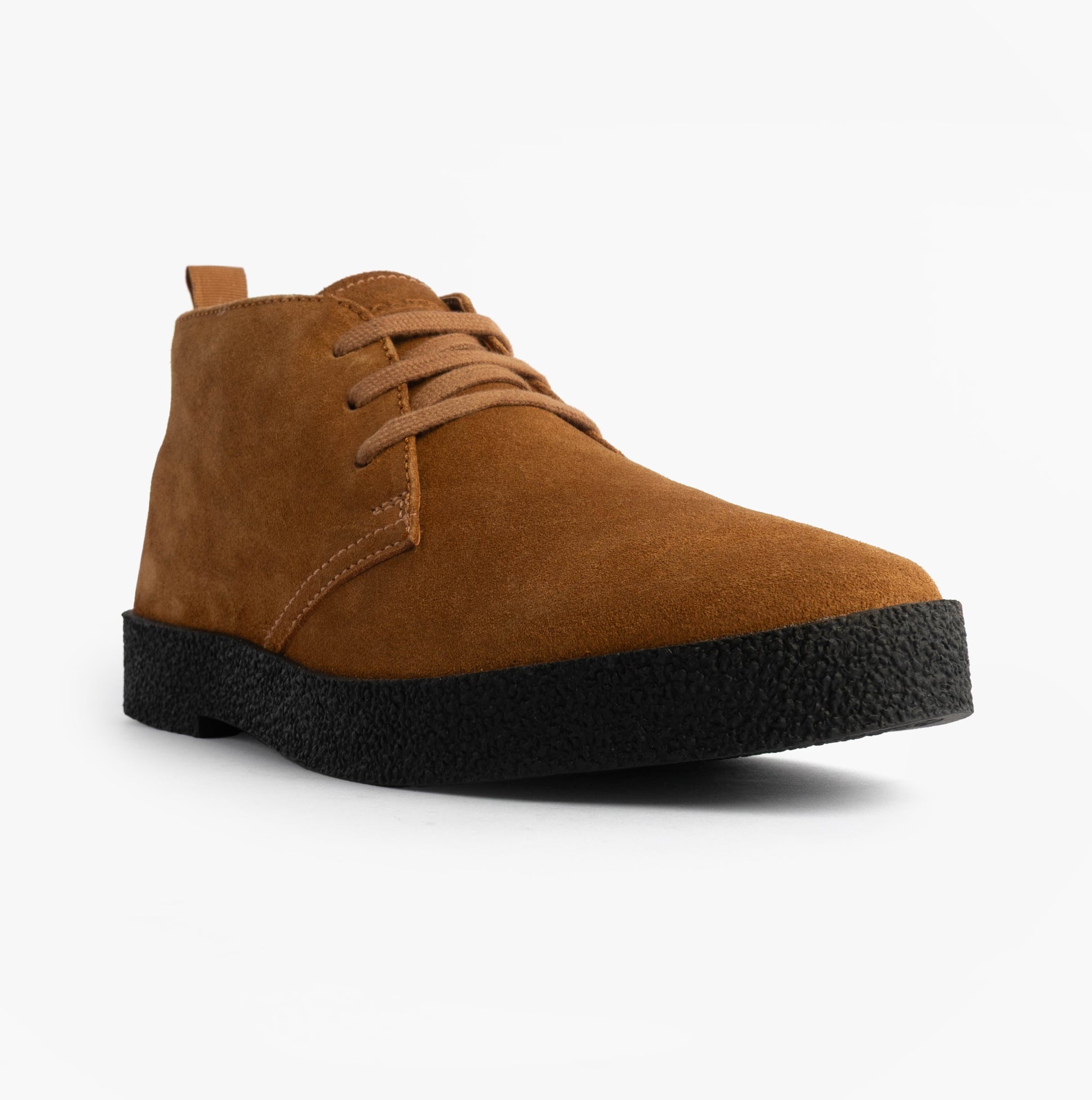 Roamers REVOLVER Mens Boots Tan front view showcasing suede leather upper and lace-up design on a regular width.