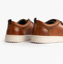 Roamers M799BT Mens Trainers Tan rear view showcasing brown leather upper and casual lace-up design.