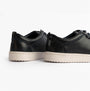 Roamers M799C Mens Trainers Navy rear view showcasing casual leather design and low-top style.